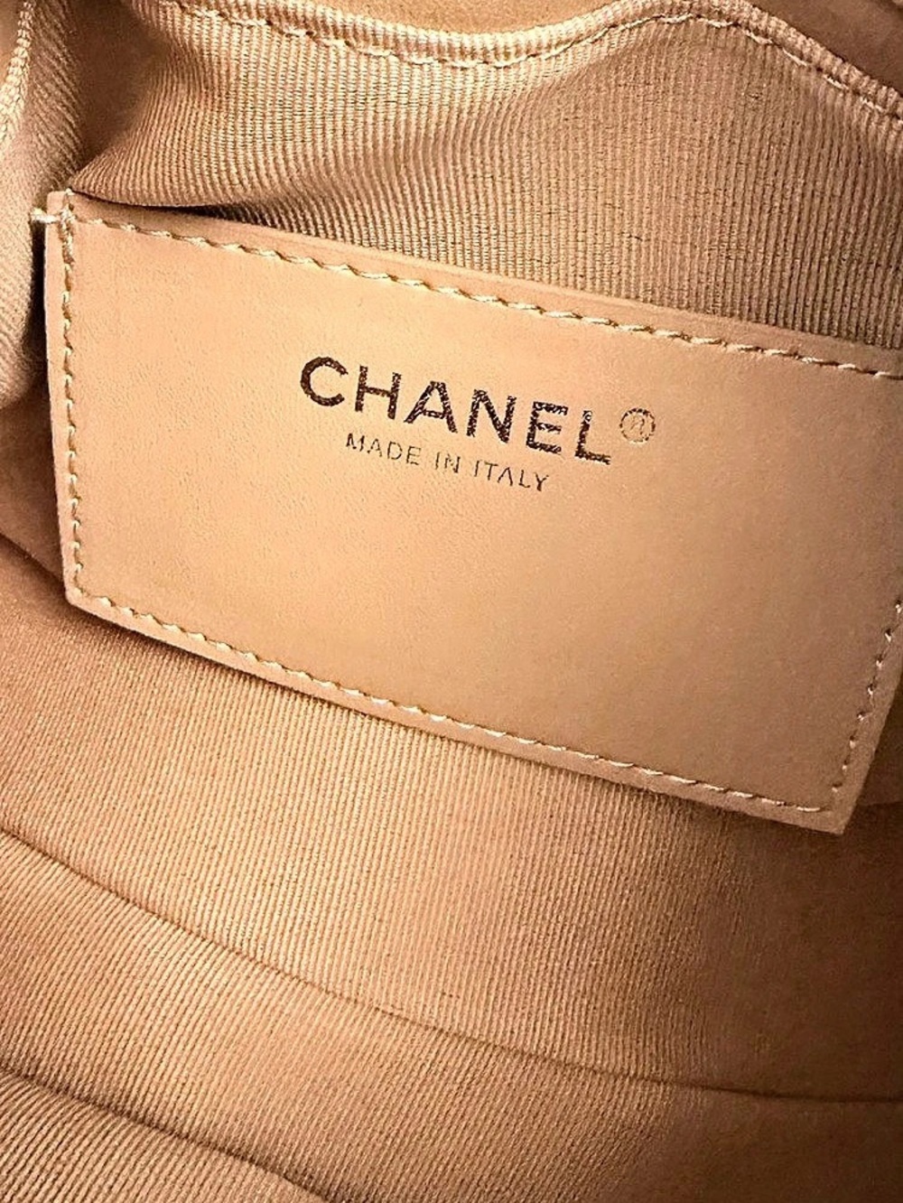 CC Raffia Drawstring 25 Mini Bucket Bag Tan - Picture 7 of 7